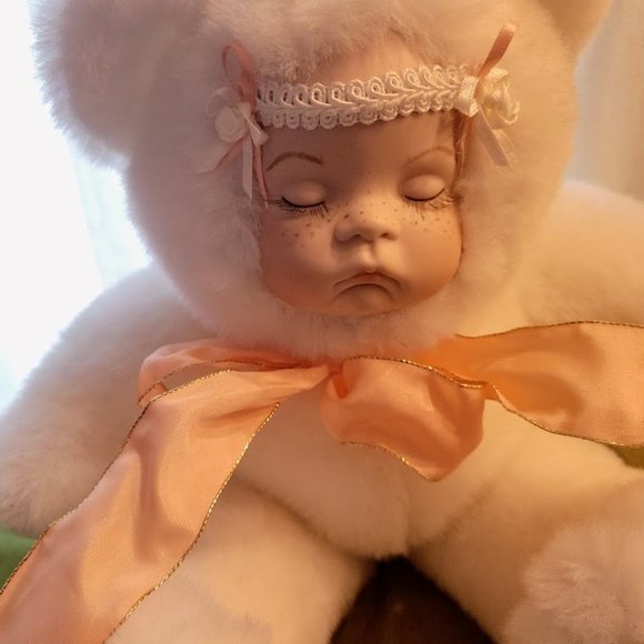 Cute, realistic baby doll in bear suit - Picture 6 of 8